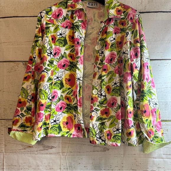 KEREN HART XXL Shirt/Jacket Colorful Floral Pattern - Picture 1 of 16